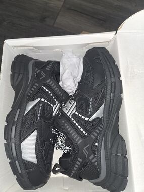Kids  Black Athletic Trail Sneakers